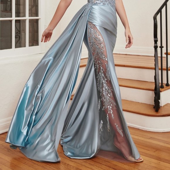 Luxurious Meshed Slit Dress